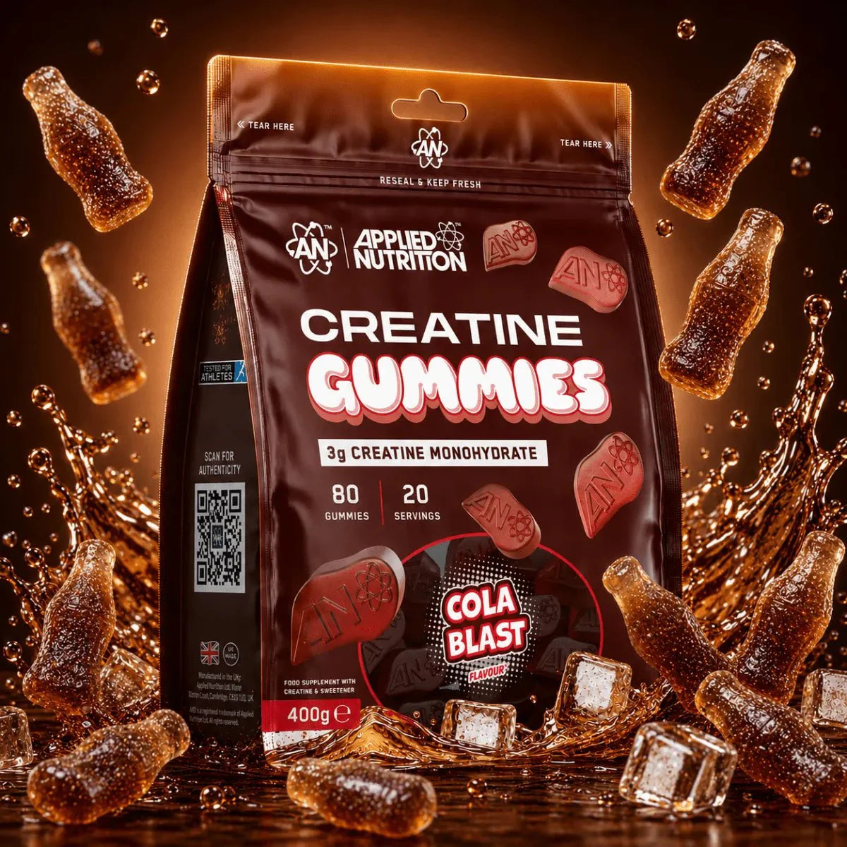 Applied Nutrition Creatine Gummies Cola Blast 80 Gummies