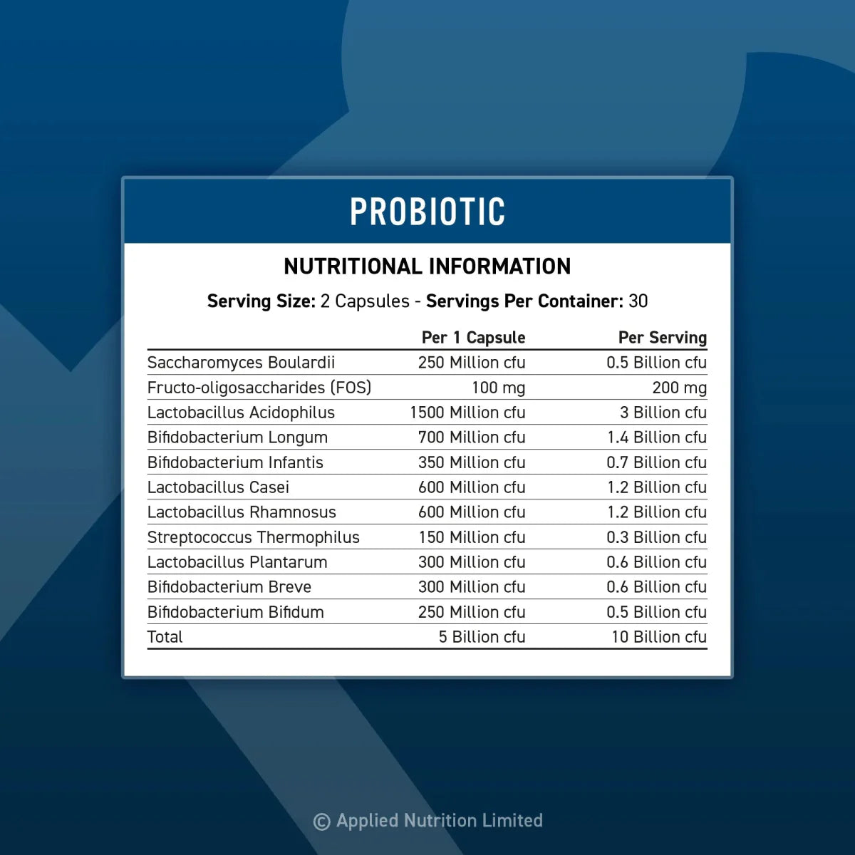 Applied Nutrition Probiotic 60 Kapselit