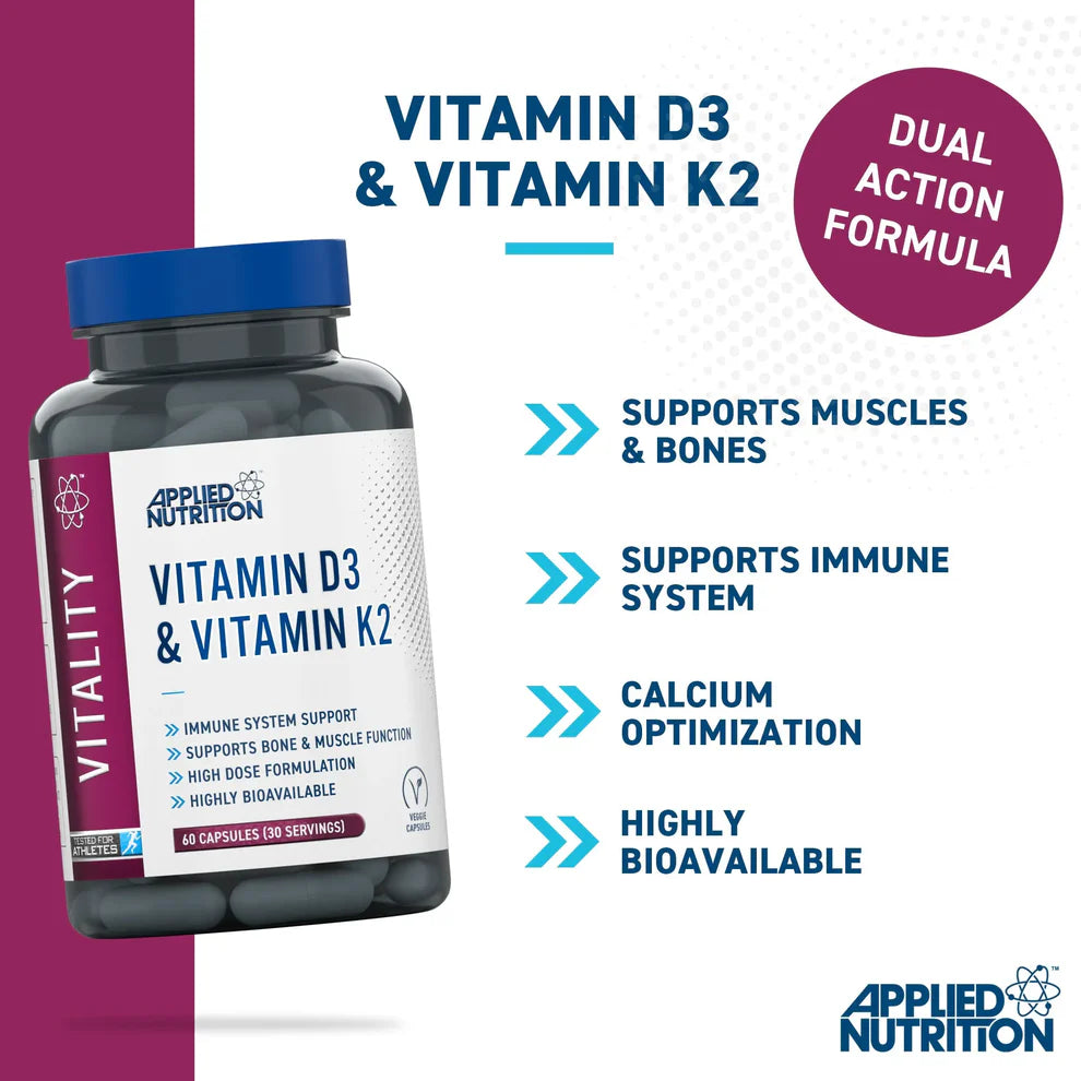 Applied Nutrition Vitamin D3 & Vitamin K2 60 Kapslar
