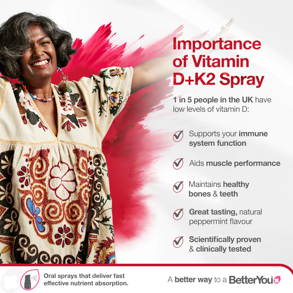 BetterYou DLux+ Vitamin D+K2 Daily Oral Spray 12 ml