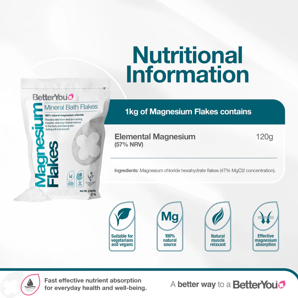 BetterYou Magnesium Flakes 1000 g