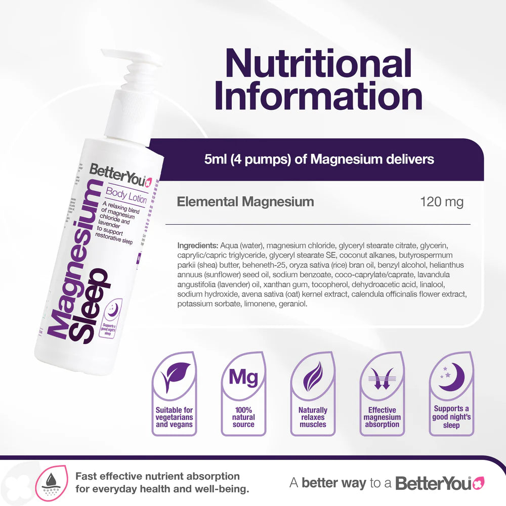 BetterYou Magnesium Sleep Mineral Lotion 180 ml