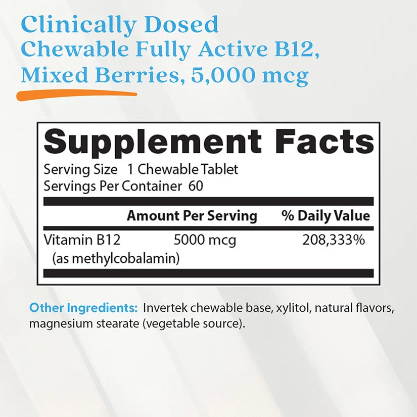 Doctor's Best Chewable Fully Active B12 60 Tabletter