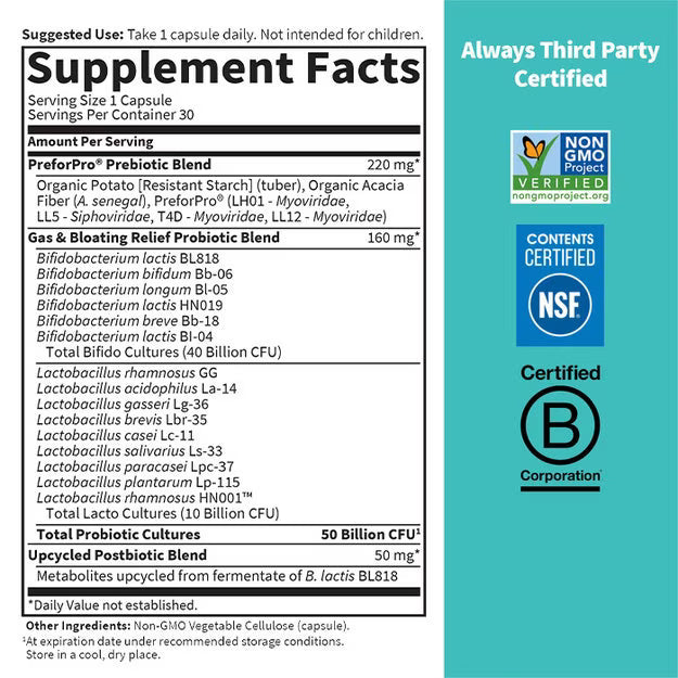 Garden of Life Dr. Formulated Probiotics Gas & Bloating
