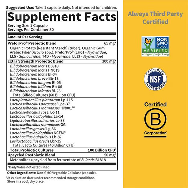 Garden of Life Dr. Formulated Probiotics 100 Billion 30 Kapslar