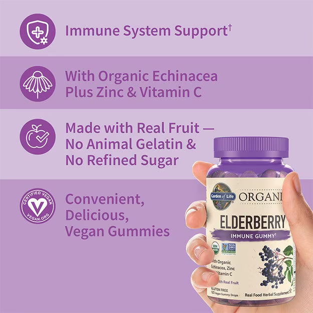 Garden of Life Mykind Elderberry Real Fruit 120 Gummies