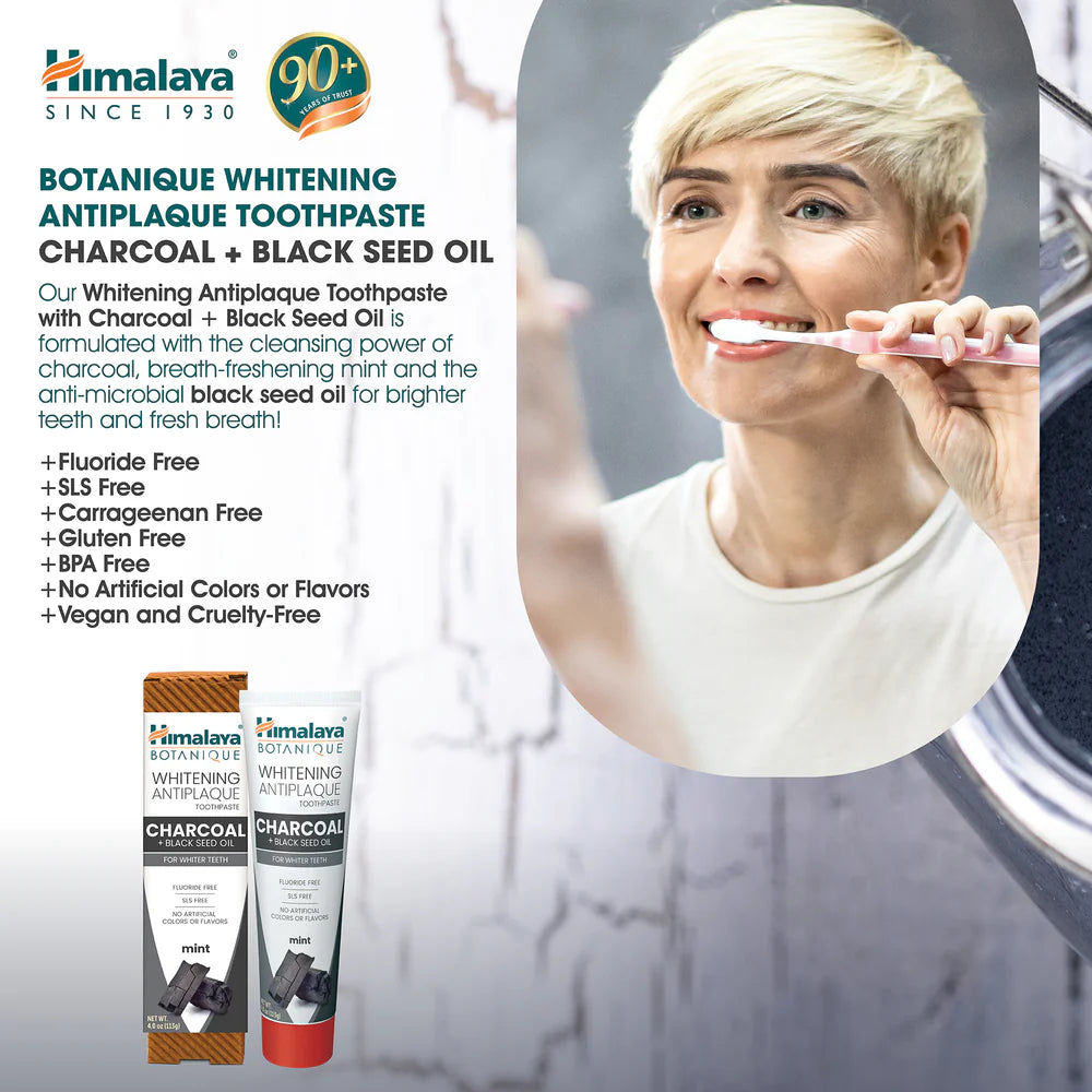 Himalaya Whitening Antiplaque Toothpaste Charcoal + Black Seed Oil 75ml