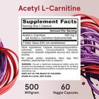 Jarrow Formulas Acetyl L-Carnitine 500 mg 60 kapselit