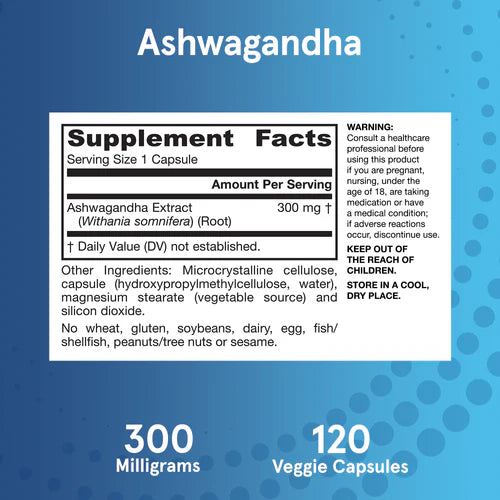 Jarrow Formulas Ashwagandha 300 mg 120 kapselit