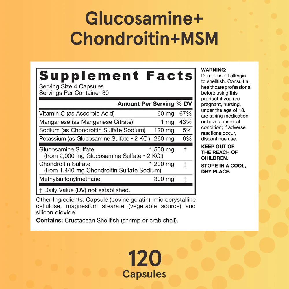 Jarrow Formulas Glucosamine + Chondroitin + MSM 120 kapslar
