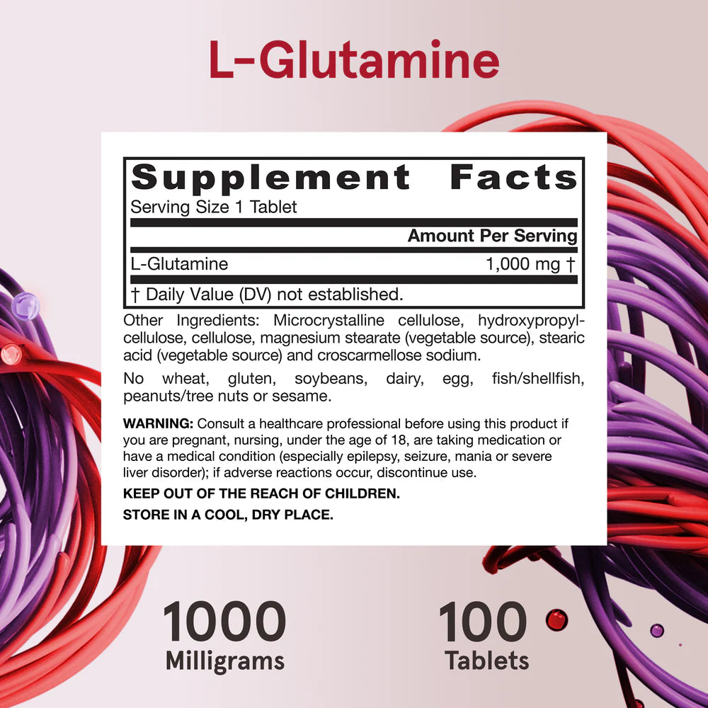 Jarrow Formulas L-Glutamine 1000 mg 100 tabletter