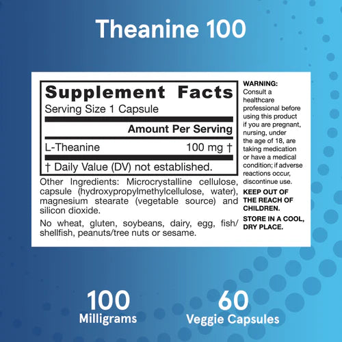Jarrow Formulas Theanine 100 mg 60 kapselit