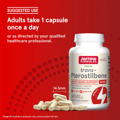 Jarrow Formulas trans-Pterostilbene 50 mg 60 kapselit