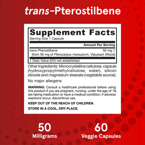 Jarrow Formulas trans-Pterostilbene 50 mg 60 kapselit