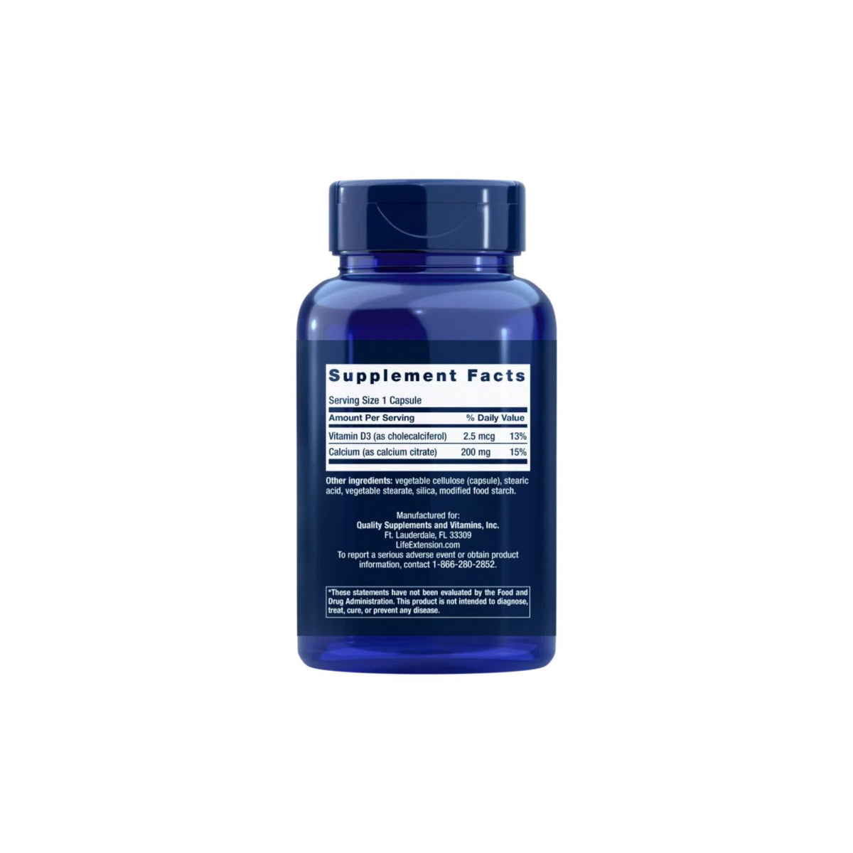 Life Extension Calcium Citrate with Vitamin D 200 Kapslar