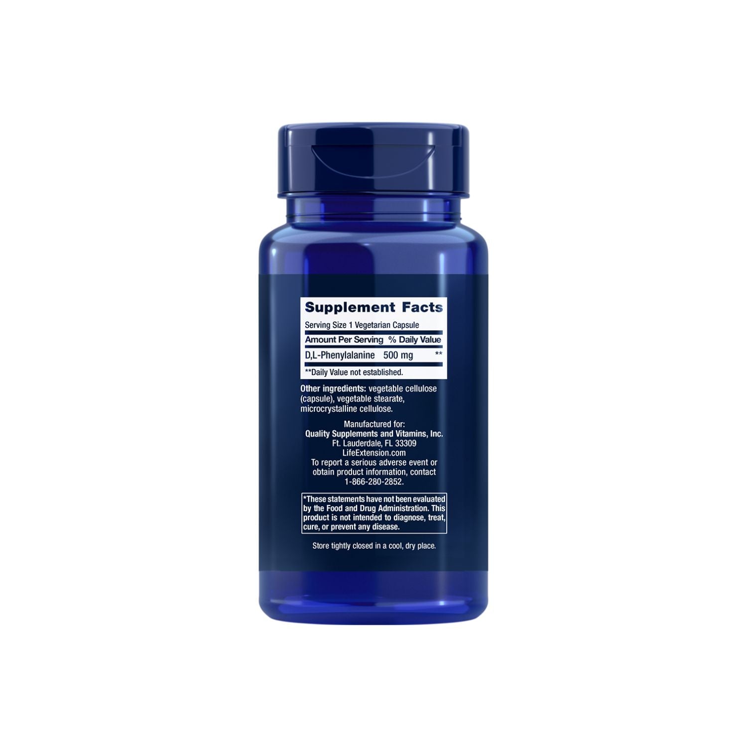 Life Extension D L-Phenylalanine 500mg 100 Kapselit