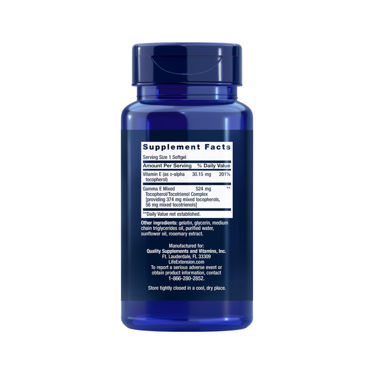 Life Extension Gamma E Mixed Tocopherols & Tocotrienols 60 kapslar