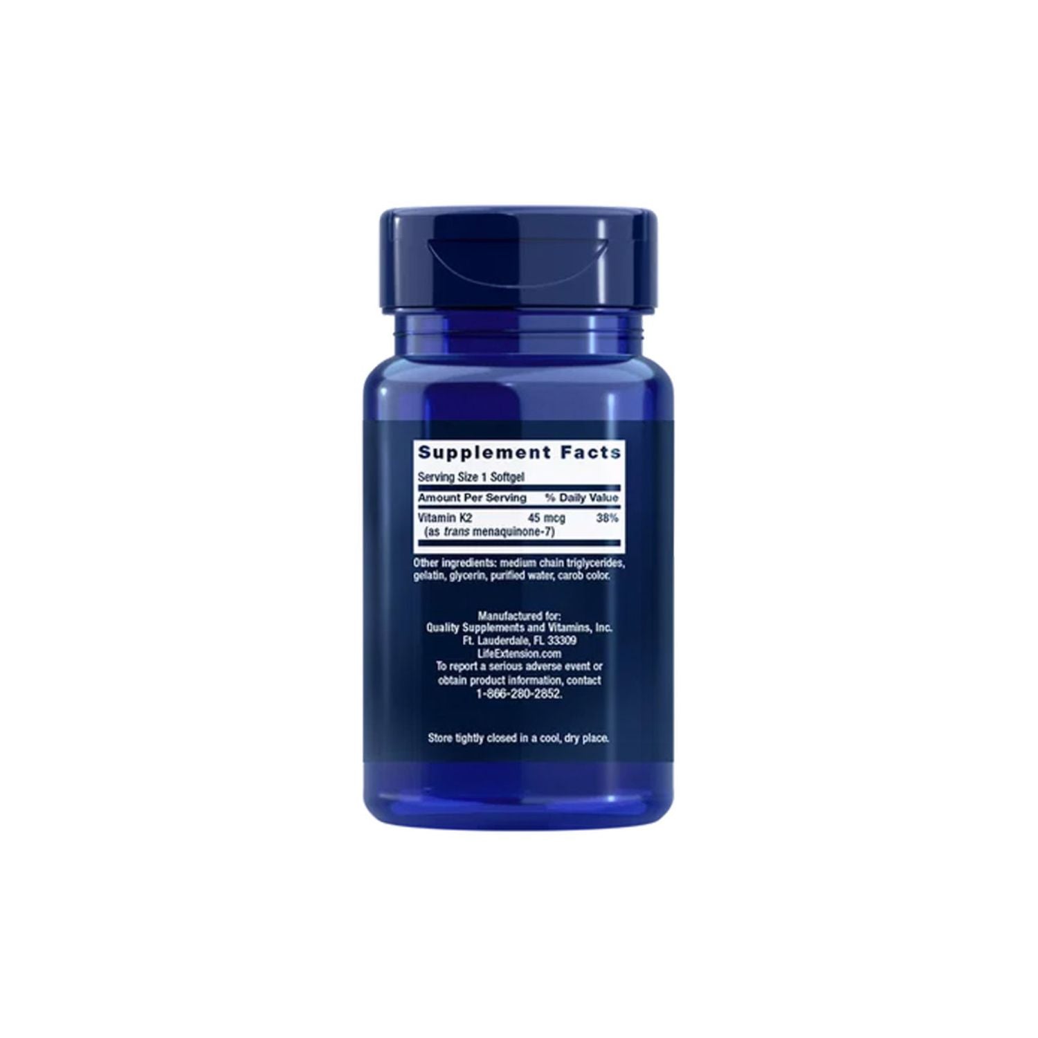 Life Extension Low Dose Vitamin K2 (MK-7) 45mcg 90 Kapslar
