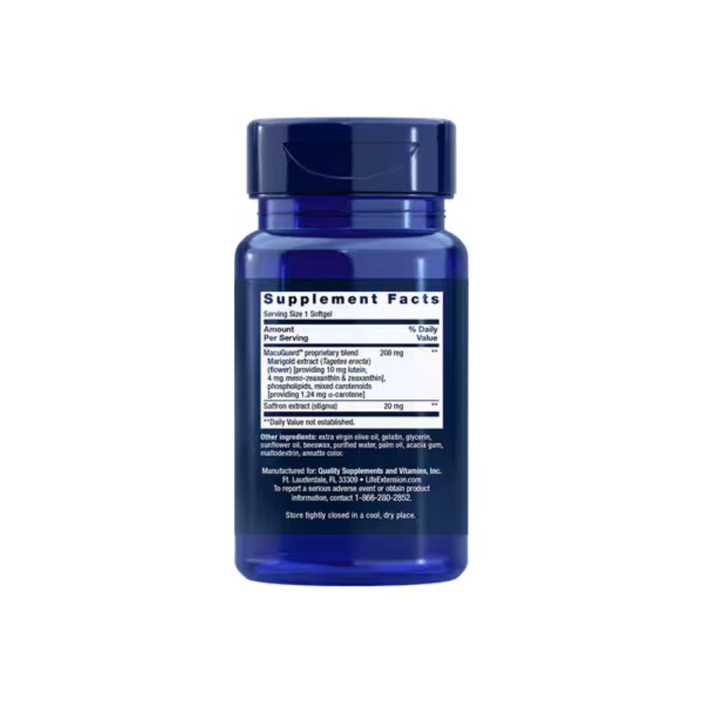Life Extension MacuGuard Ocular Support with Saffron 60 Kapslar