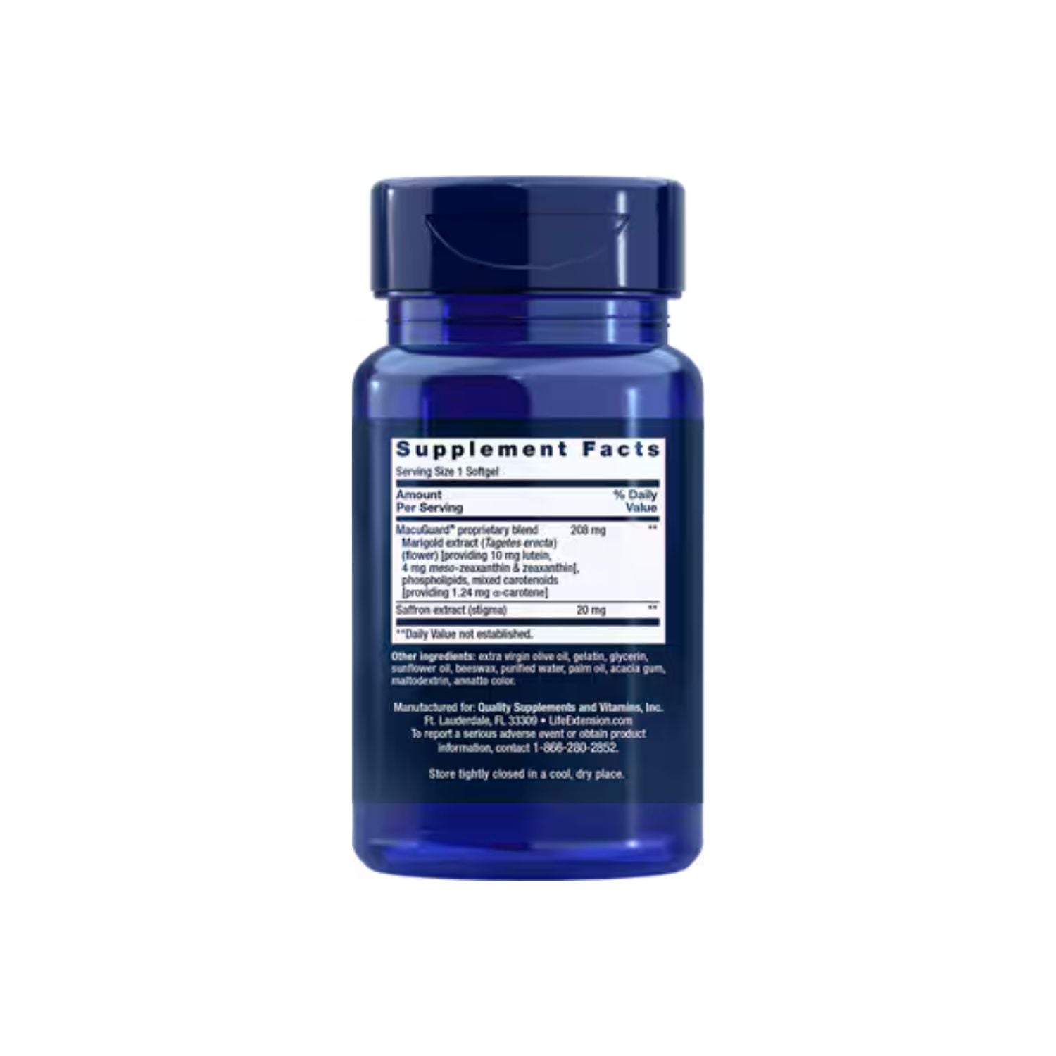 Life Extension MacuGuard Ocular Support with Saffron 60 Kapselit