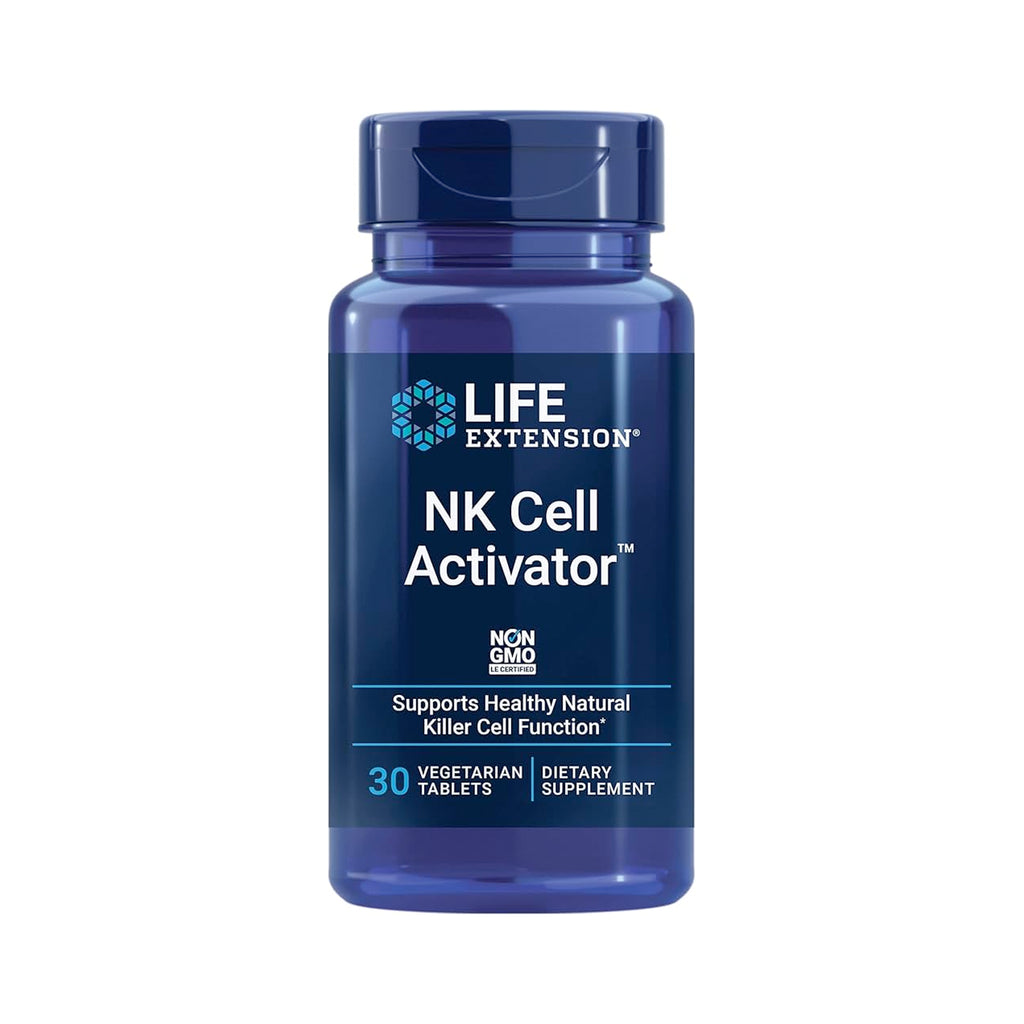 Life Extension NK Cell Activator tillskott i blå plastflaska, 30 tabletter