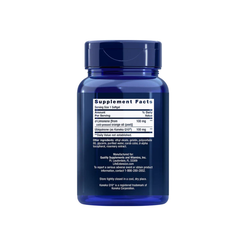 Life Extension Super-Absorbable CoQ10 (Ubiquinone) d-Limonene 100 mg 60 kapslar