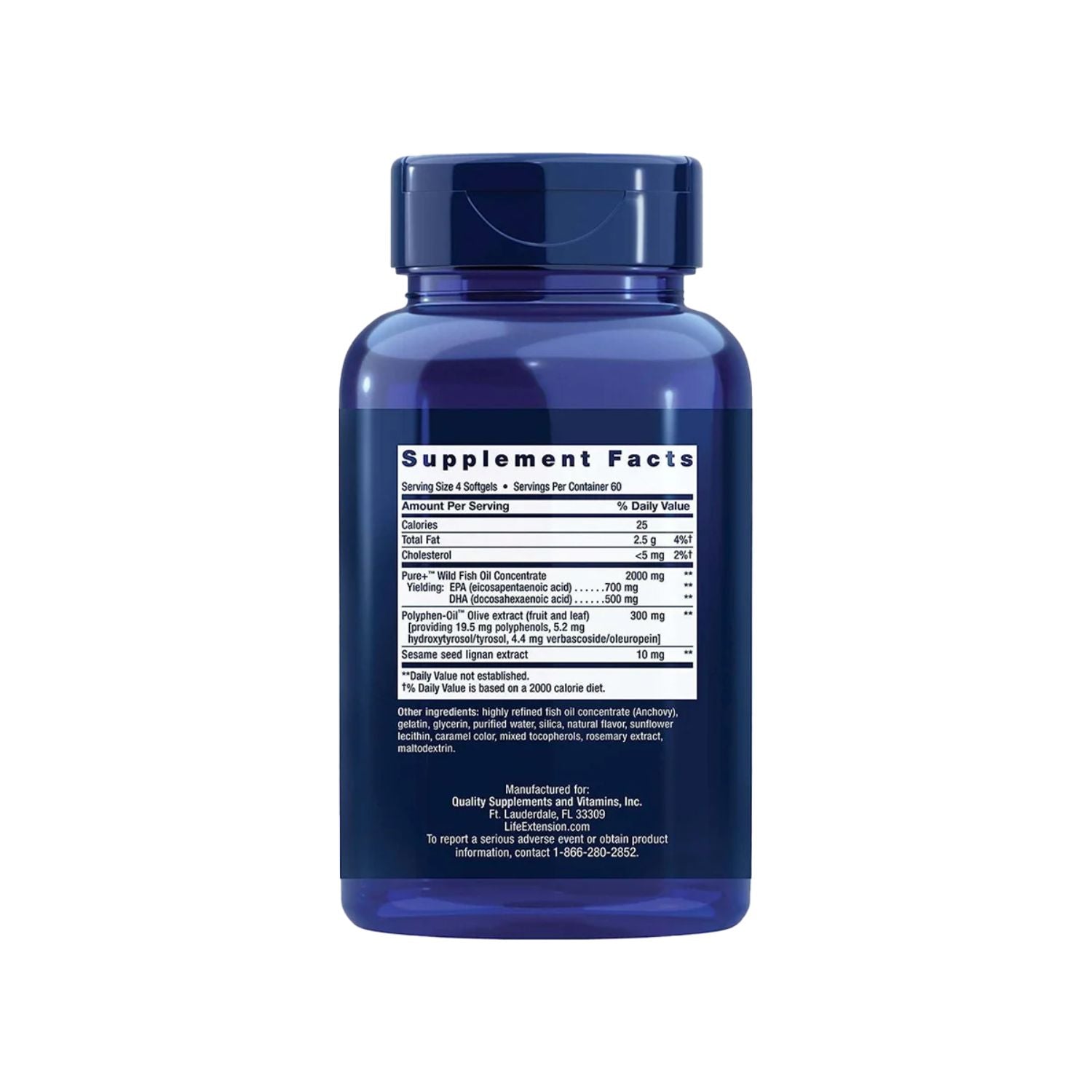 Life Extension Super Omega-3 EPA/DHA Fish Oil 120 kapselit