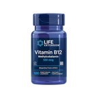 Vitamin B12-tillskott i blå plastflaska med lock och etikett