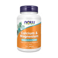 NOW kalcium & magnesium kosttillskott i tablettburk med orange etikett