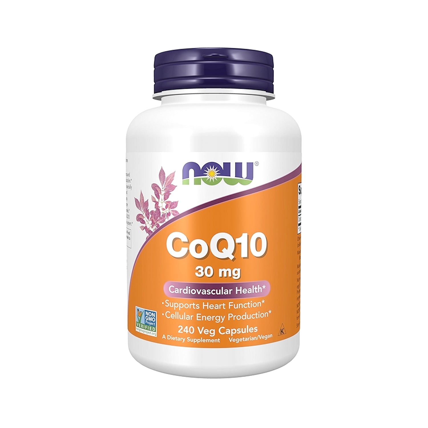 CoQ10 30 mg veganska kapslar i vit burk med lila lock