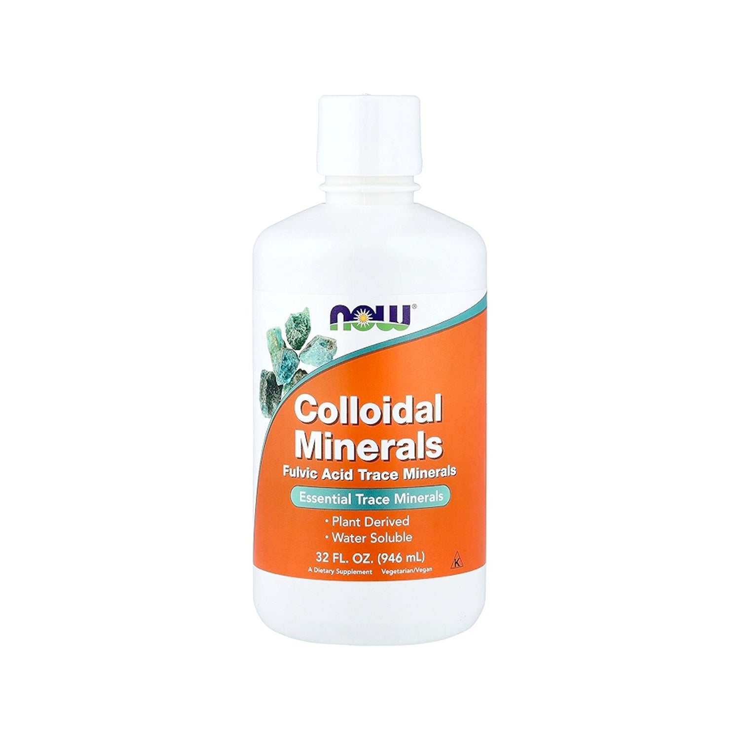 Flaska med kolloidala mineraler, orange etikett, 946 ml