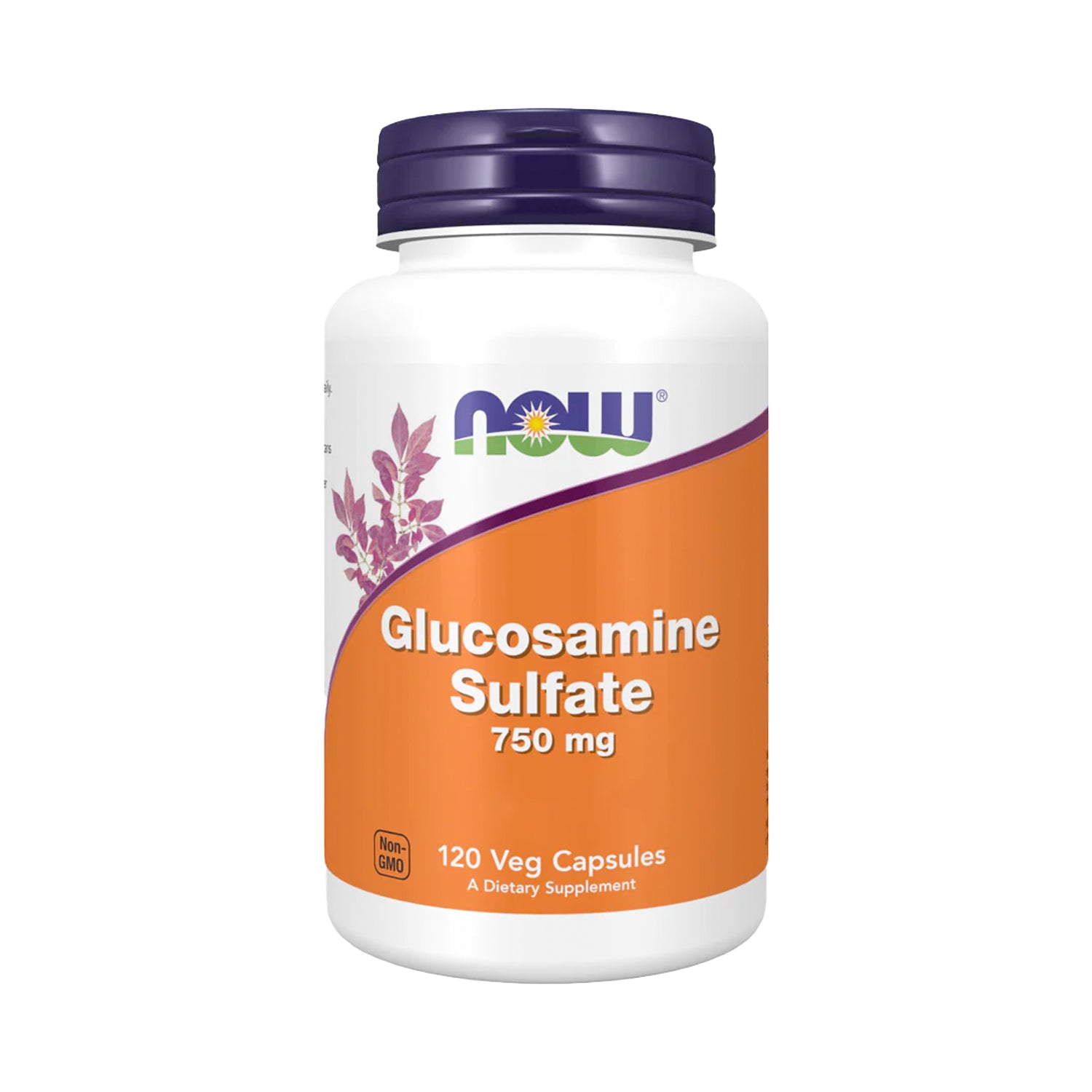 NOW glukosaminsulfat 750 mg kosttillskott, 120 veganska kapslar i flaska