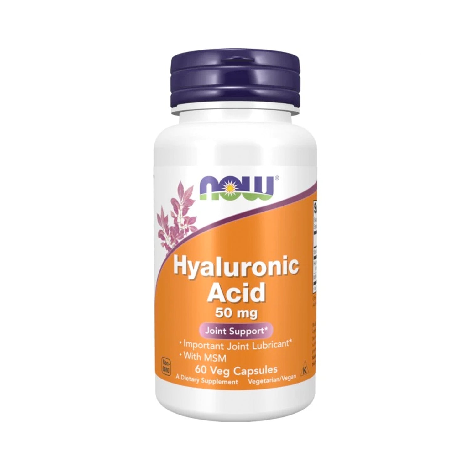 NOW Foods hyaluronsyra-kapslar med MSM, 50 mg i kapselburk (60 st)