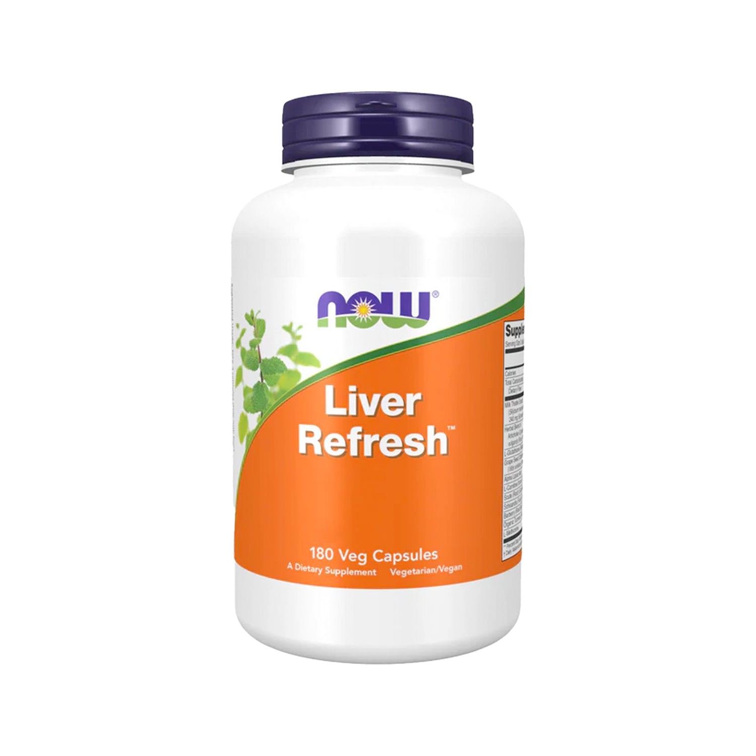 NOW Liver Refresh kapslar i vit plastburk med blå lock