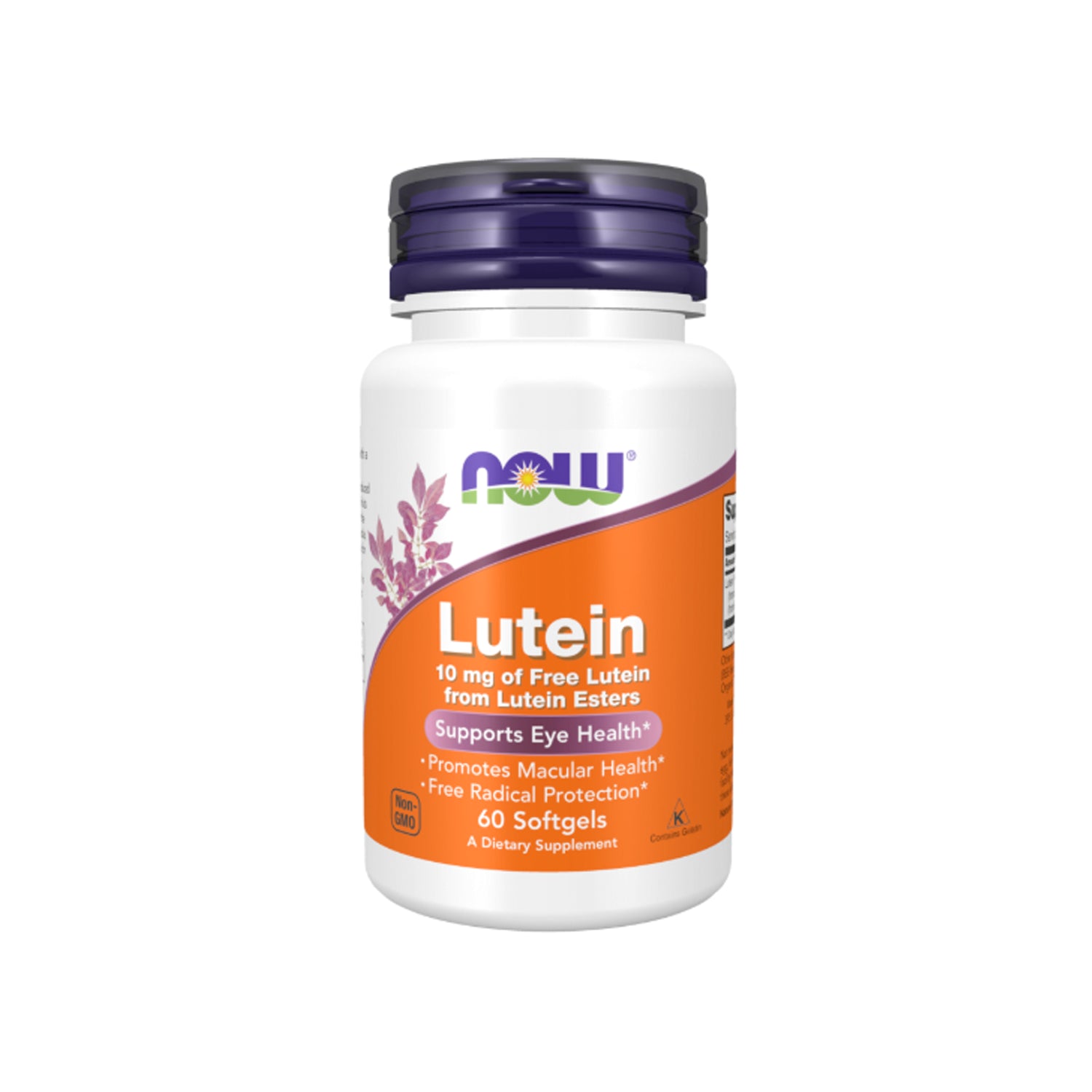 NOW Foods lutein 10 mg kapslar i burk, 60 kapslar