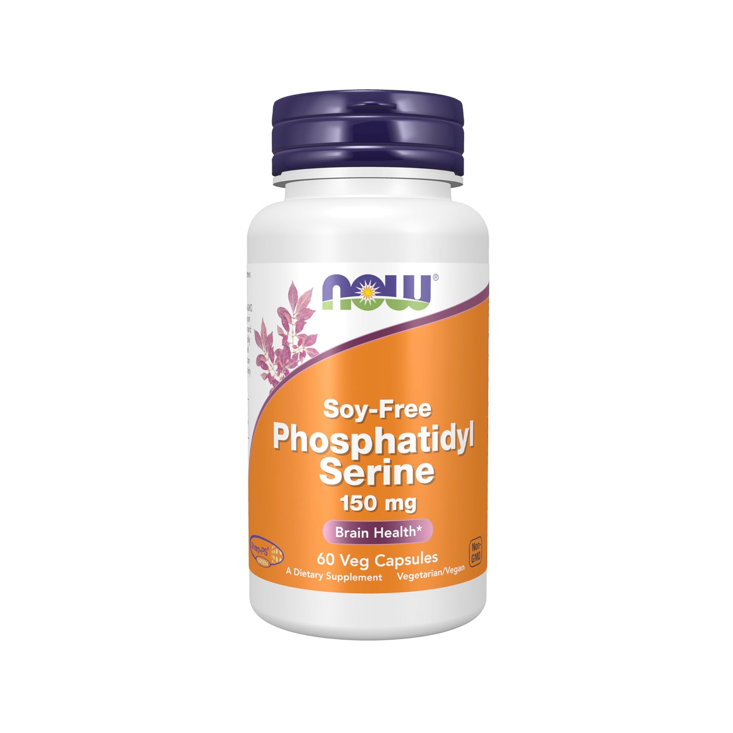 NOW Phosphatidylserine 150 mg kapslar i plastflaska med etikett