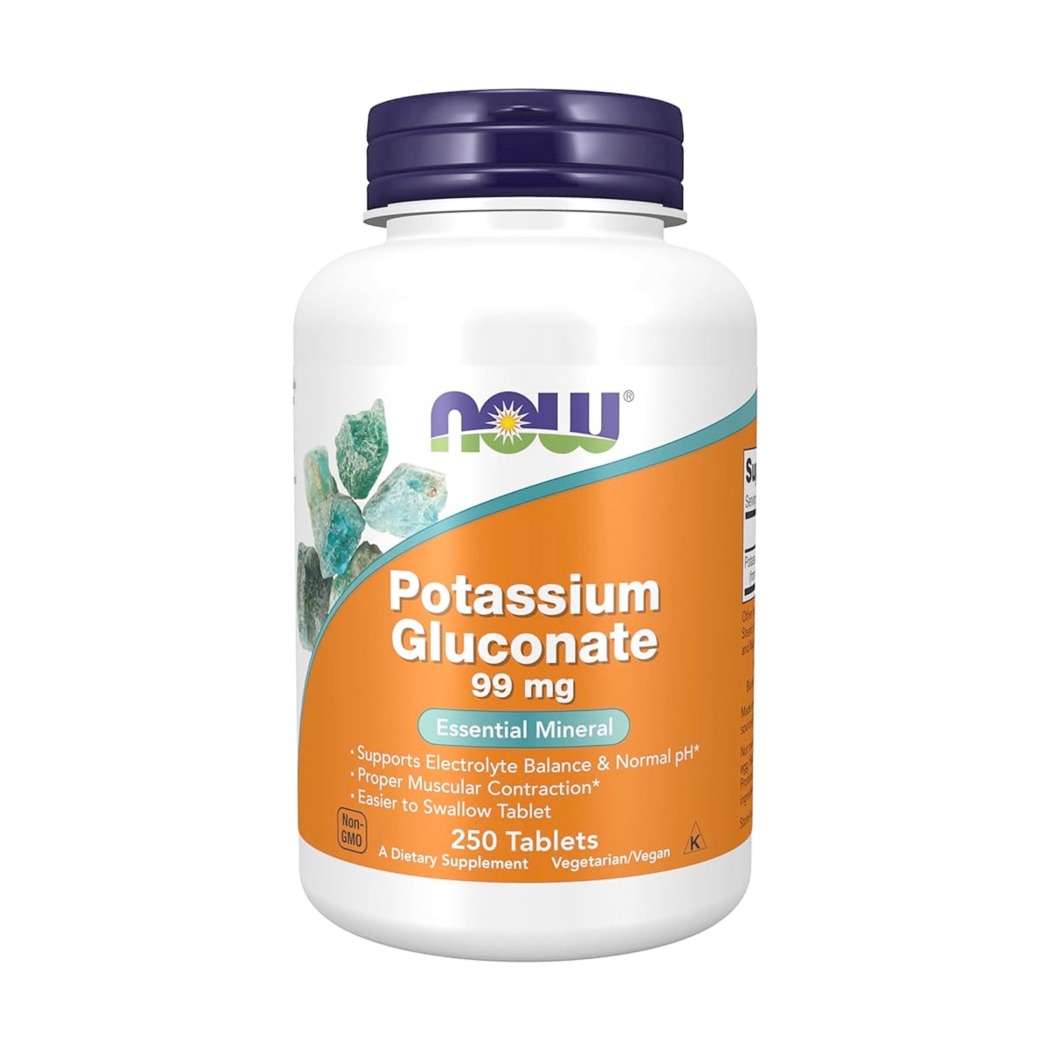 NOW Foods Kaliumglukonaatti 99 mg 250 tabletit
