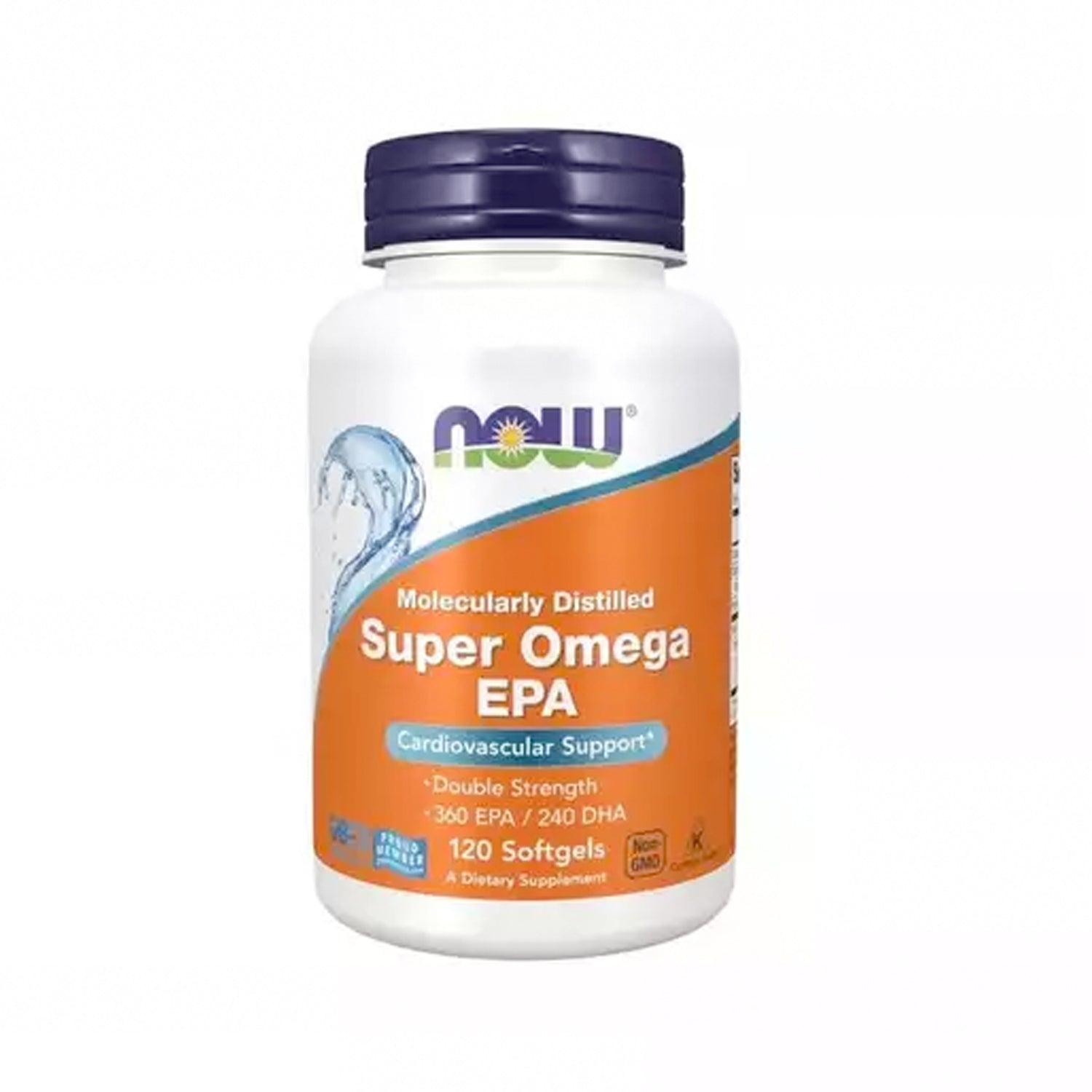 NOW Foods Super Omega EPA i vit kapselburk med blå lock