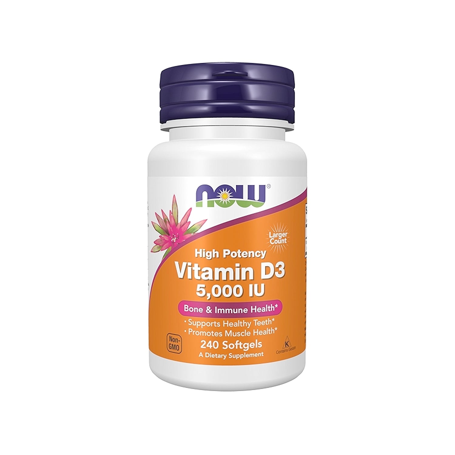 NOW Foods Vitamin D-3 5000 IU 240 Kapslar