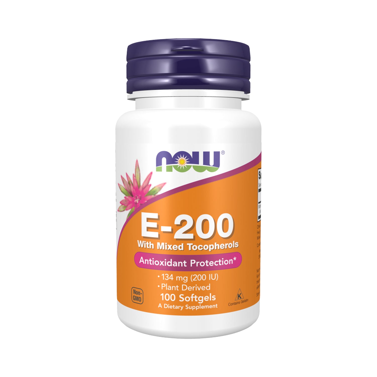 NOW Foods Vitamin E-200 Natural (Mixed Tocopherols) 100 Kapselit