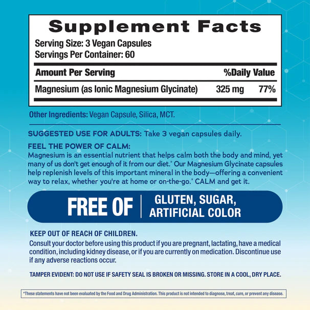 Natural Vitality Calm Magnesium Glycinate 120 Kapselit