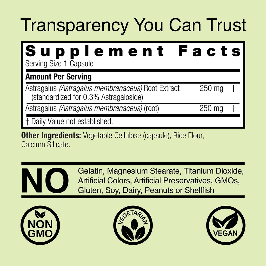 Nature's Answer Astragalus Root 500 mg 90 Kapslar