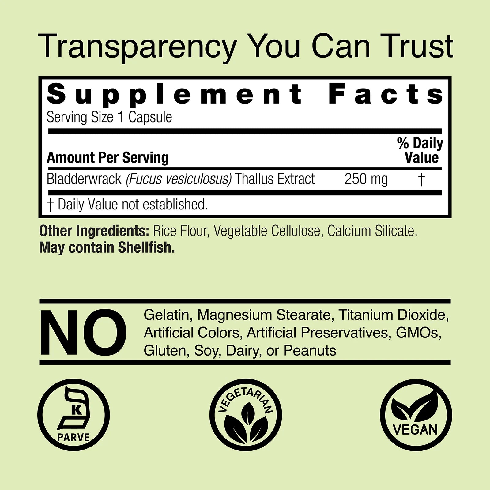 Nature's Answer Bladderwrack 250 mg 90 Kapslar
