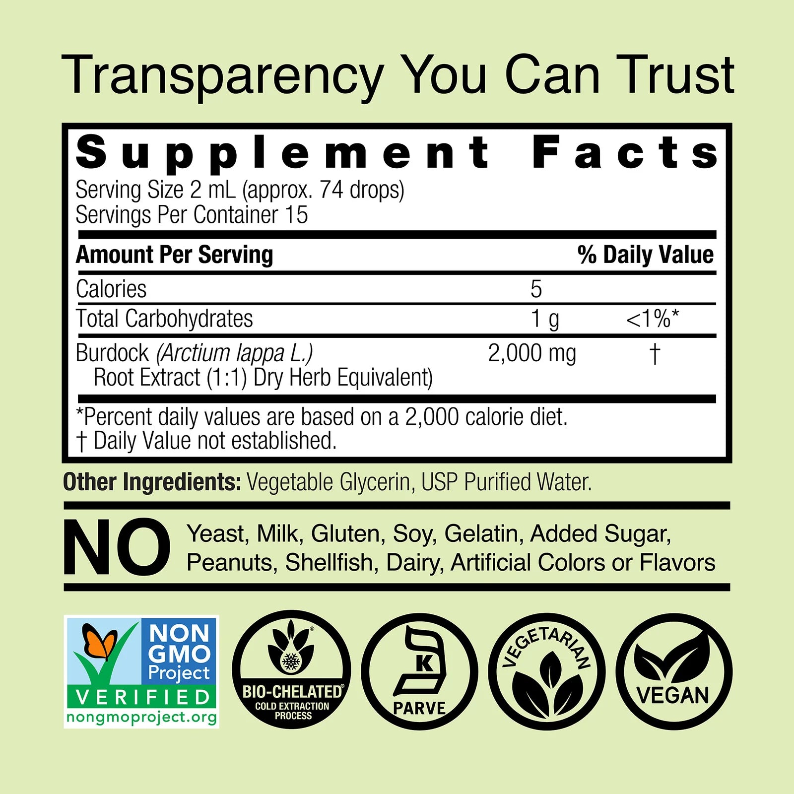 Nature's Answer Burdock Root 2000 mg 30 ml