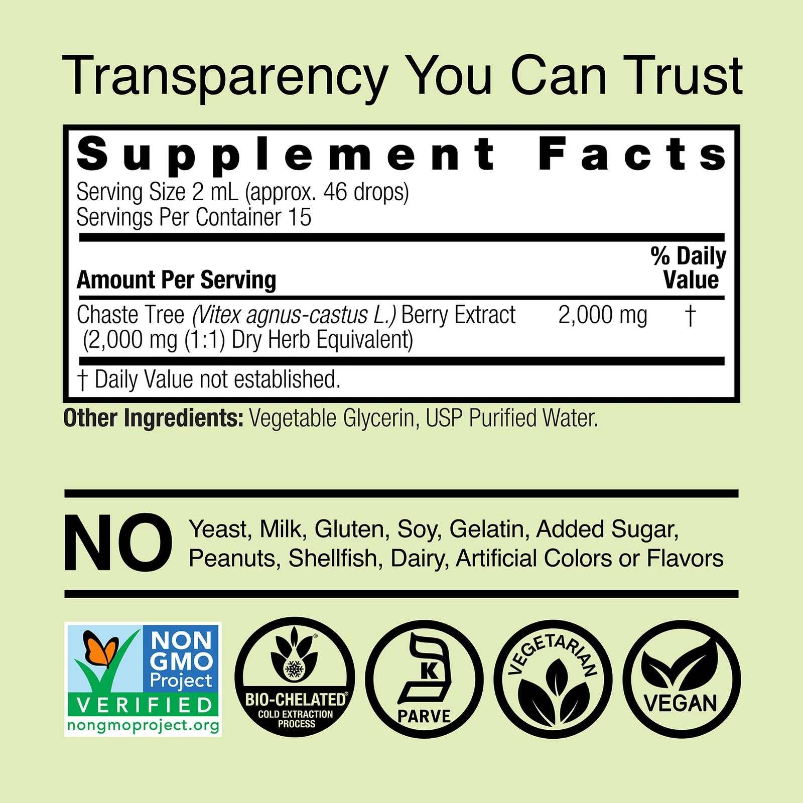 Nature's Answer Chasteberry Vitex Agnus Castus 2000 mg 30 ml