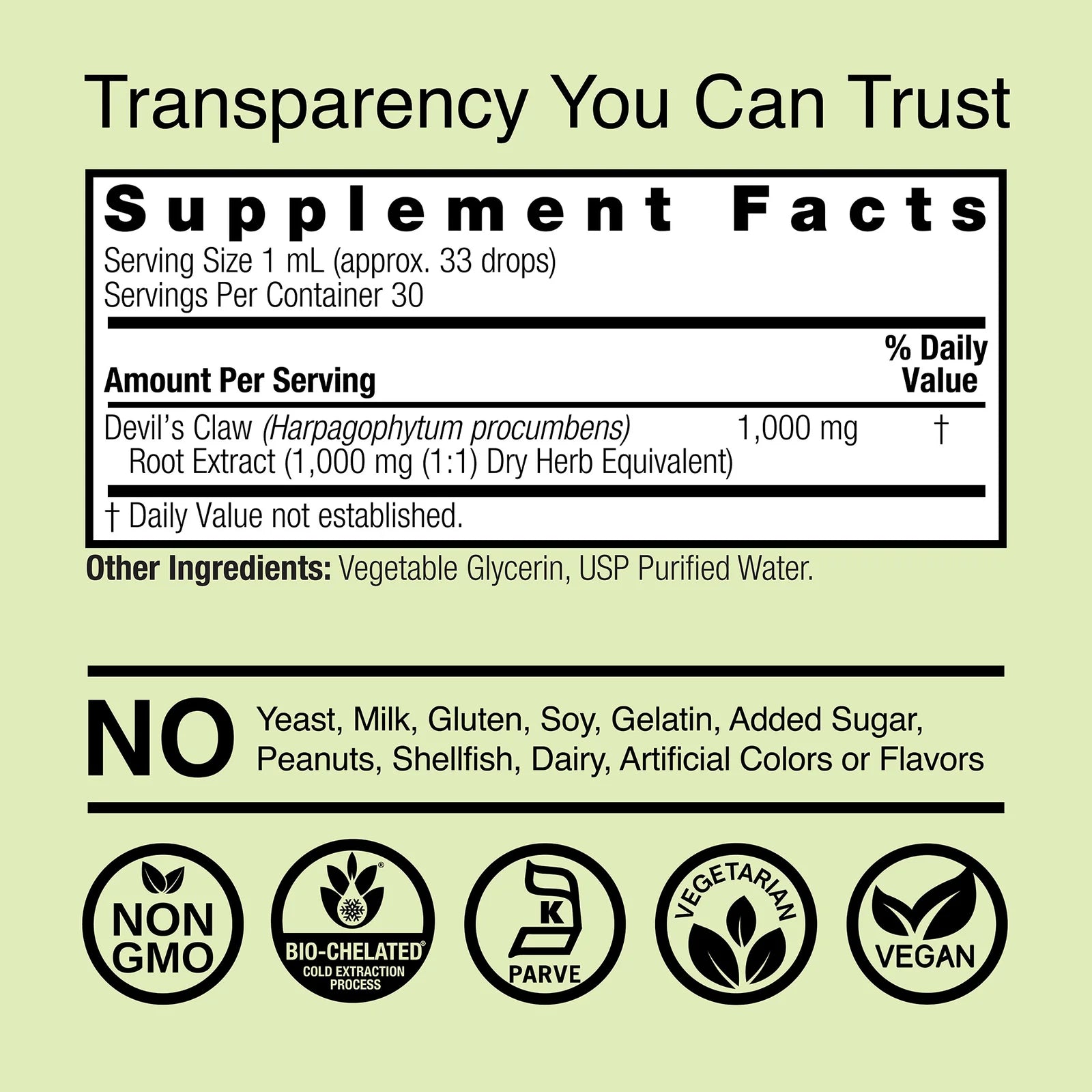 Nature's Answer Devil's Claw Extract 1000 mg 30 ml