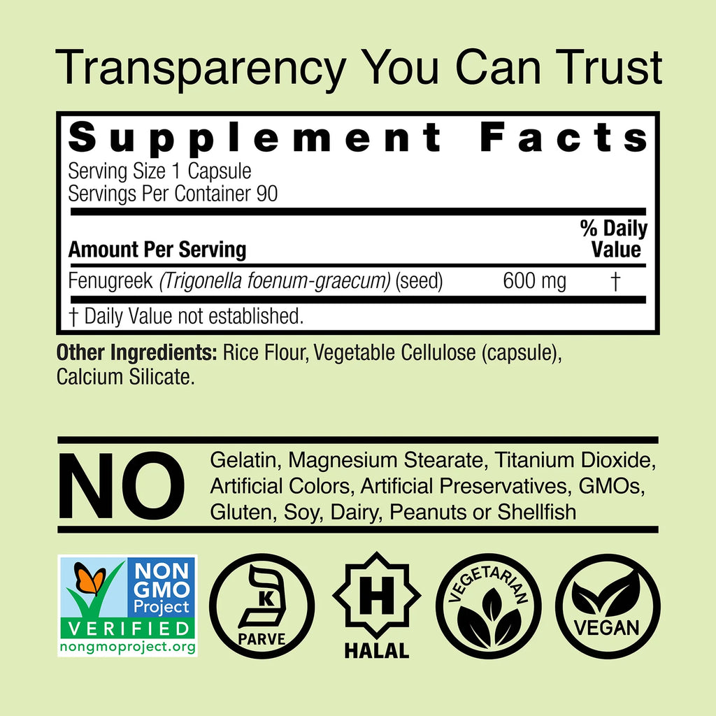 Nature's Answer Fenugreek 600 mg 90 Kapselit