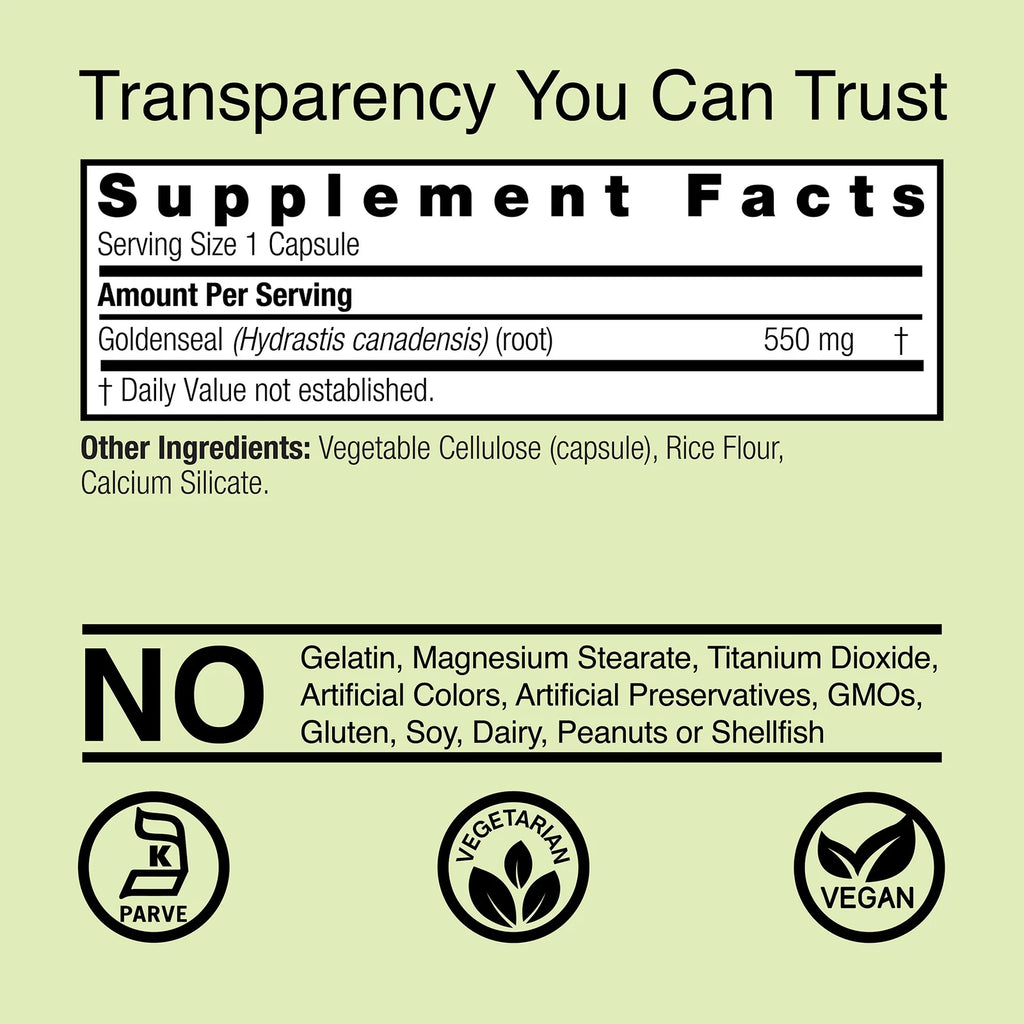 Nature's Answer Goldenseal Root 550 mg 50 Kapselit