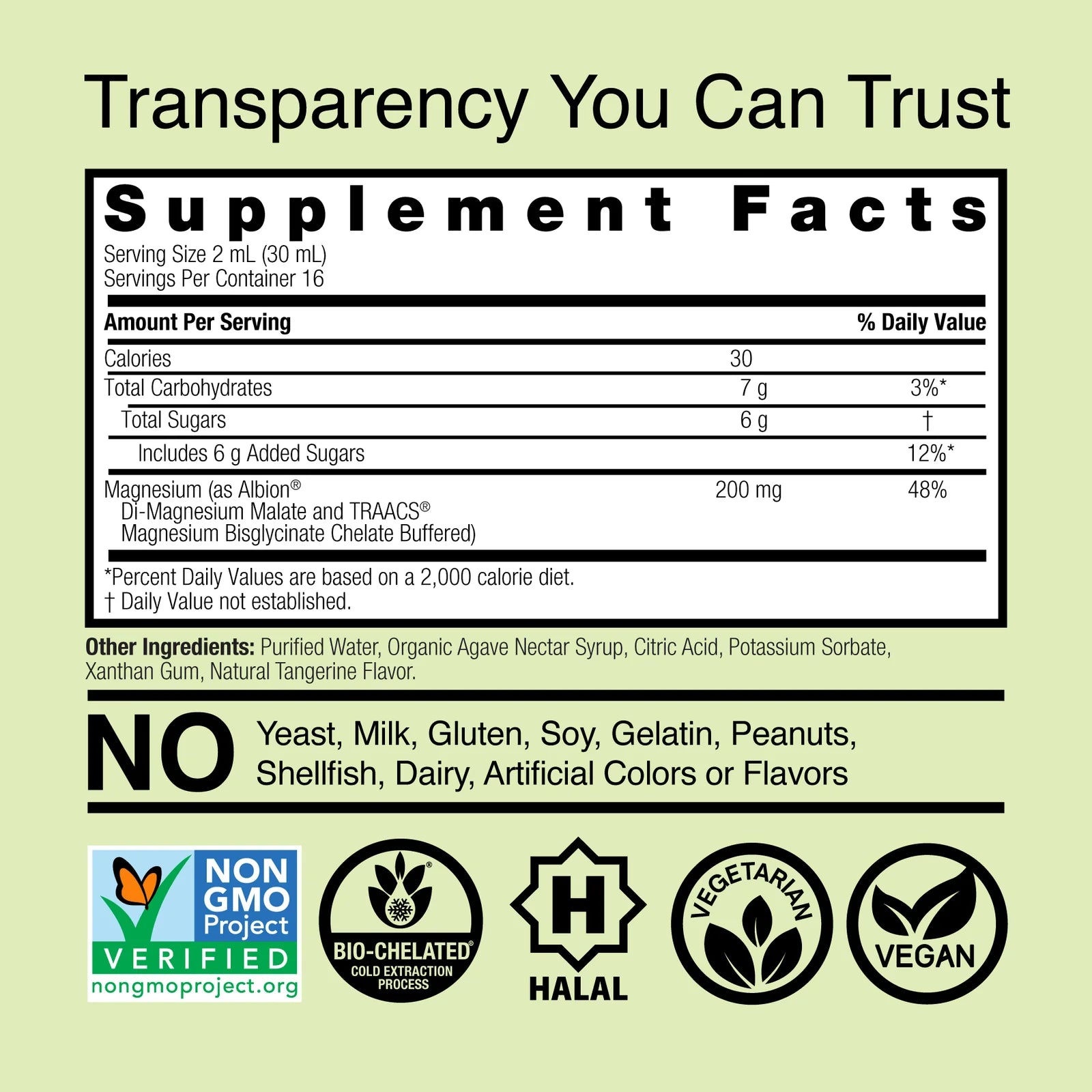 Nature's Answer Liquid Magnesium Malate and Glycinate 480 ml