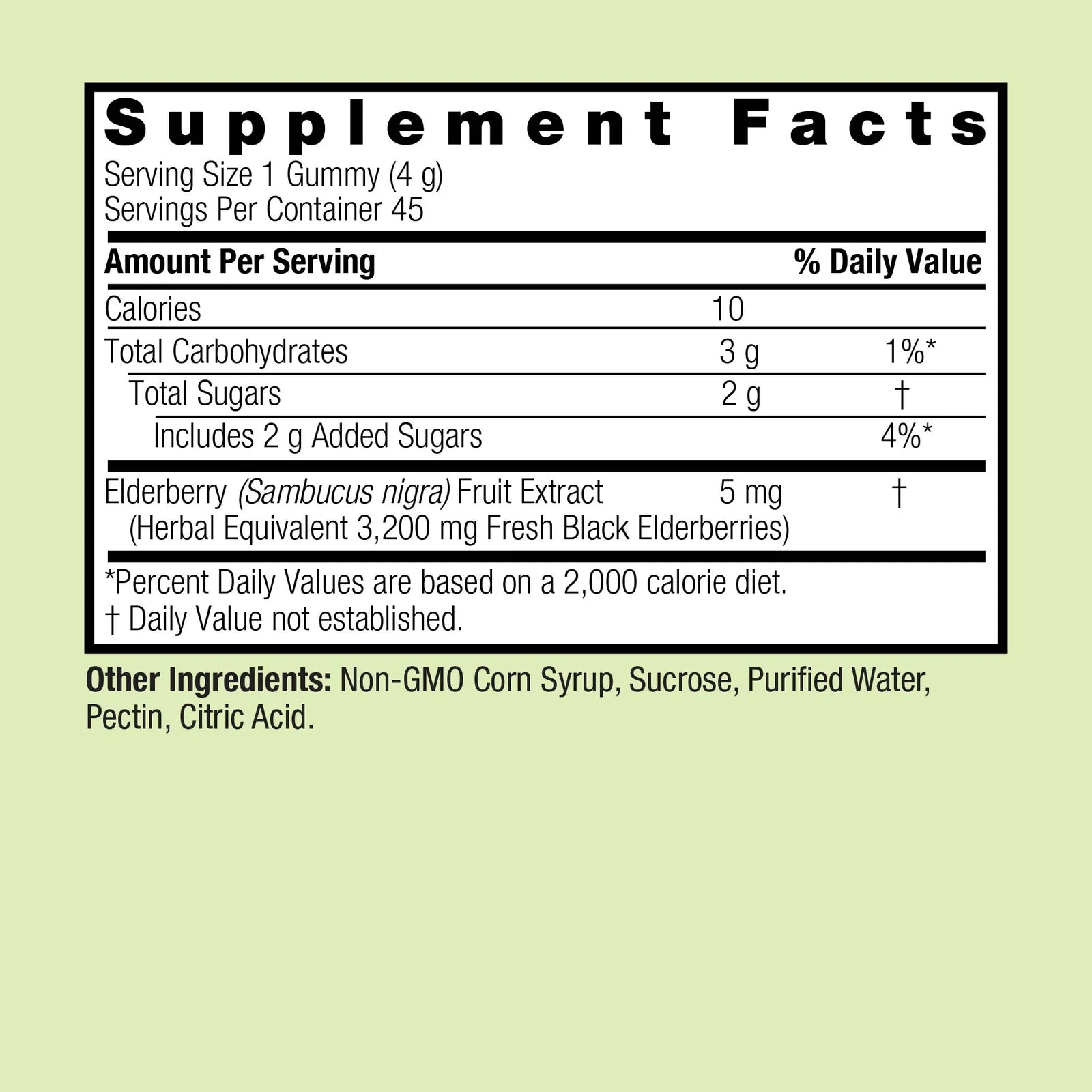 Nature's Answer Sambucus Daily Gummies 2X Strength 45 Vegan Gummies